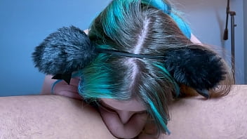 4k Cat Girl Deepthroats Big Cock Hot Pulsating Finish!