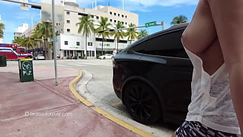 Nipple Slips While Crossing The Street