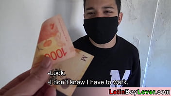 Amateur Latin Delivery Guy Earns Some Extra Tip