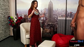 Kinky Lingerie Voyeur Showing Ass Off While Black Guy Tugs