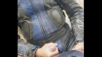 4th Wank Of The Day, While Riding All Leathered Up