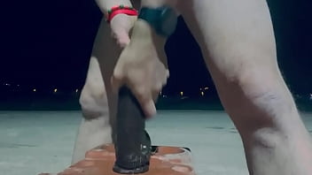 Pierced Guy In Jock Riding The Bam Dildo