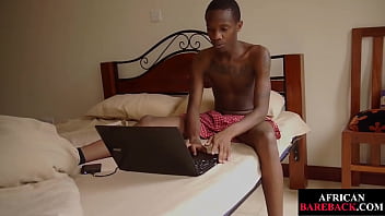 Inked Nubian Twink Oils Up His Uncut Dick Before Jerking
