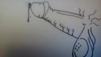 Stop Motion Cock Portrait Cartoon Drawing Of My Cock From Soft To Hard Then Cumming And Going Back Down