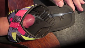 Fuck Wifes Colored Shoe With Huge Cumshot