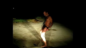 Hard Cbt Exhibition In Cold Winter Night With Heavy Chain