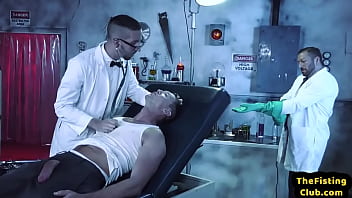 Athletic Bottom Spitroasted By Doctor Before Fisted In Trio