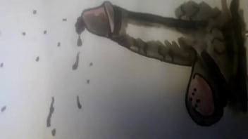 Stop Motion Black Cock Cartoon Drawing Of A Big Cock From Soft To Hard Then Cumming And Going Back Down