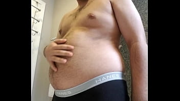 Weight Gainer Plays With Belly