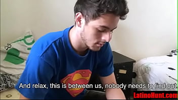 Rugged Straight Latino Sucks His First Man Cock- Latinohunt.com