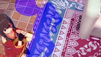 Konosuba Hentai - Megumin Handjob With Cumshot In Her Face - Japanese Asian Manga Anime Game Porn