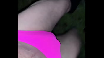 Slut Task Pink Panties Cock Cage Walking In Park