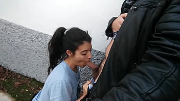 Best Friends Public Blowjob And Cum On The Street