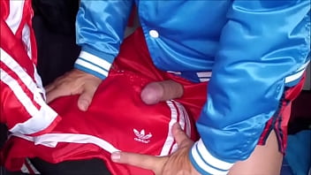 Nylon Silk Satin Shorts Ficken Mit Baseball Jacket