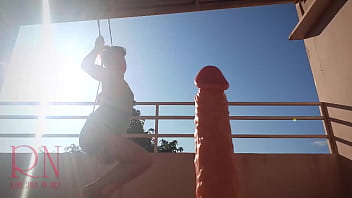 Goddess Regina Noir Sucks A Huge Dildo And Pay With Tits. Outdoor. Close-up. Big Cunt.