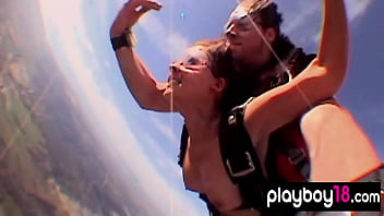 Badass Asian Babe Akira Hix And Her Busty Gfs Trying Naked Skydiving