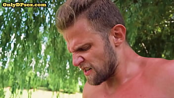 Double Penetrated Babe Tasting Jizz After Outdoor Threesome