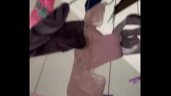 Laundry Room Cumshot On Hot Young Neighboors Bra