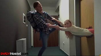 Blonde Babe Sucking And Giving Tugjob During Hostel Trio