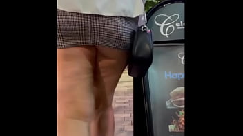 Thick Slag Totters In Micro Skirt