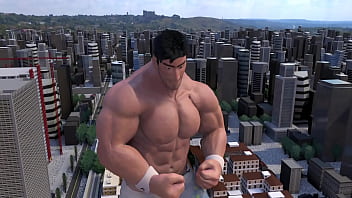 Giant Man Flexing His Muscles _ Shooting His Shot