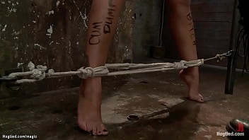 Hogtied Lesbian Anal Hooked On Ground