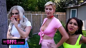 Bffs - Cute Little Hotties In Cosplay Costumes And Fishnets Share Lucky Stud And Drain His Powers