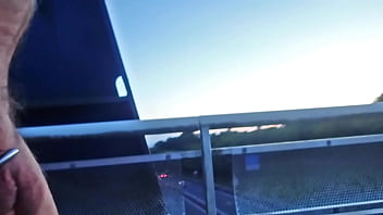 Exhib Sur Passerelle Au Dessus De L_autoroute