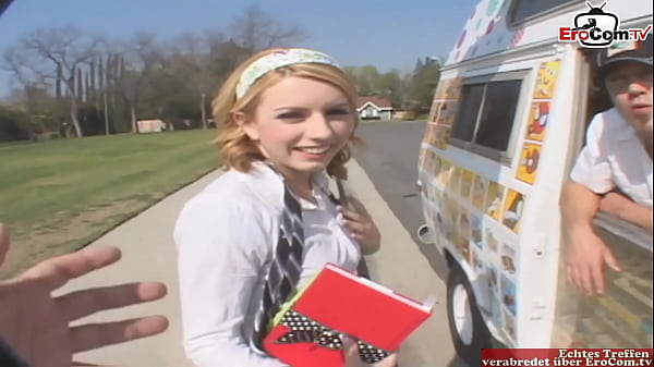 Petite 18yo Blonde Girl Pick Up For Car Sex