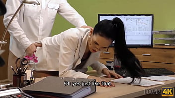 Loan4k. Rock Star Hooks Up With A Bank Worker To Get A Loan From Him - milf, blowjob, brunette, doggystyle, glasses, office, casting, audition, money, interview, loan, age - Video 1872886