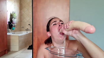 Gathering Saliva As I Repeatedly Fuck My Throat With A Double Ended Dildo | Saliva Fetish