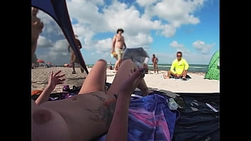 Exhibitionist Wife 511 - Mrs Kiss Gives Us Her Nude Beach Pov View Of A Voyeur Jerking Off In Front Of Her And Several Other Men Watching!