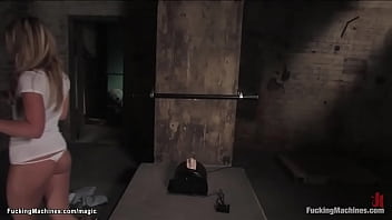 Blond Stretch Legs And Fuck Machine