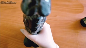 Jerking Off A Big Black Dido With Gloves