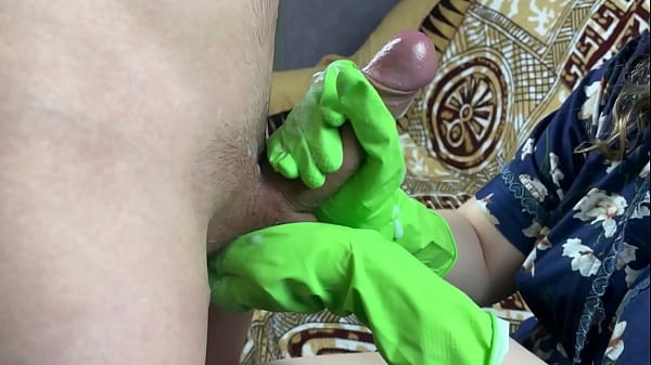 Hot Slut Jerks Off Her Teacher Until He Cums On Her