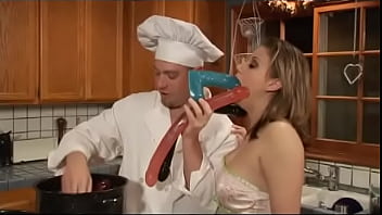 Chef Prepares Hot Brunette' Wet Pussy For Hardcore Fucking With Different Kitchen Seasonings