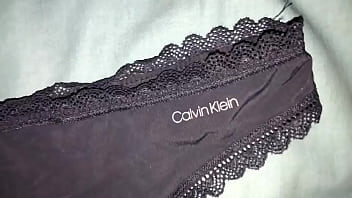 My Step Sister' Silky Blue Mesh Calvin Klein Thong