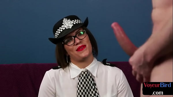 British Cop Voyeur Watching Wanker While Teasing Body