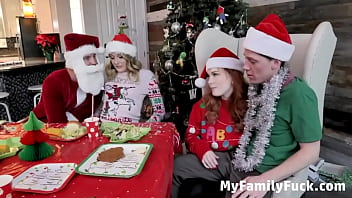 Step Mom Sucking Stepson' Cock And Step Daughter Sucking Step Daddy' Cock On Christmas Party