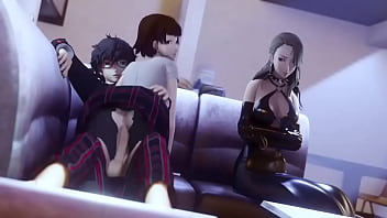 [amateurthrowaway] Makoto Niijima Rides Akira While Sae Watches