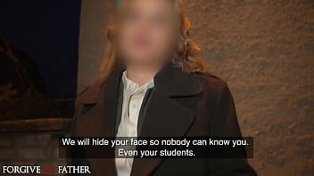 Deviante - Blonde Teacher Reveals Her Sins And Big Tits Before Rough Doggystyle Fuck In A Van