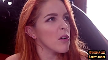 Bound Redhead Nipple Clamped And Zapped In Kinky Threesome