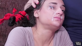 Facialised Teen Bj Slave Bound And Throat Fucked