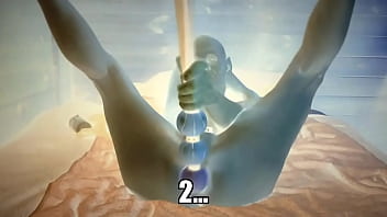 Fantasy Fiction Blue Alien Avatar Solo Video Dildo Pounding And Long Wanking Session With Cum Shot.