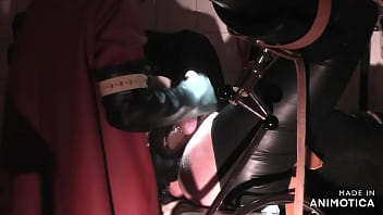 Rubbernurse Agnes - Heavy Rubber Clinic Red Gown - A Short But Finally Intense Pegging Sequence