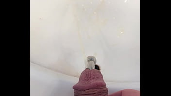 Pierced Cock With Large Prince Albert Pa Jewelry Pissing In Sink