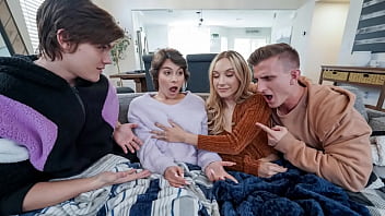 Two Friends Decide To Swap Their Stepsisters And Cozy Up In The Hottest Way - Nicole Aria, Jazmin Luv