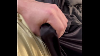 Silky Shiny Pants And Jersey Jackoff