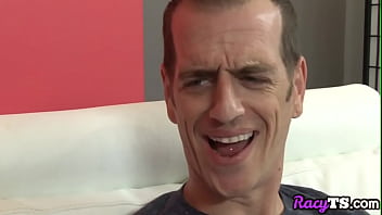 Busty Trans Babe Riding Bareback In Duo After Blowjob