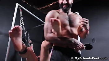 Restrained Blonde Stud Chad Hammer Foot Tormented By Dom